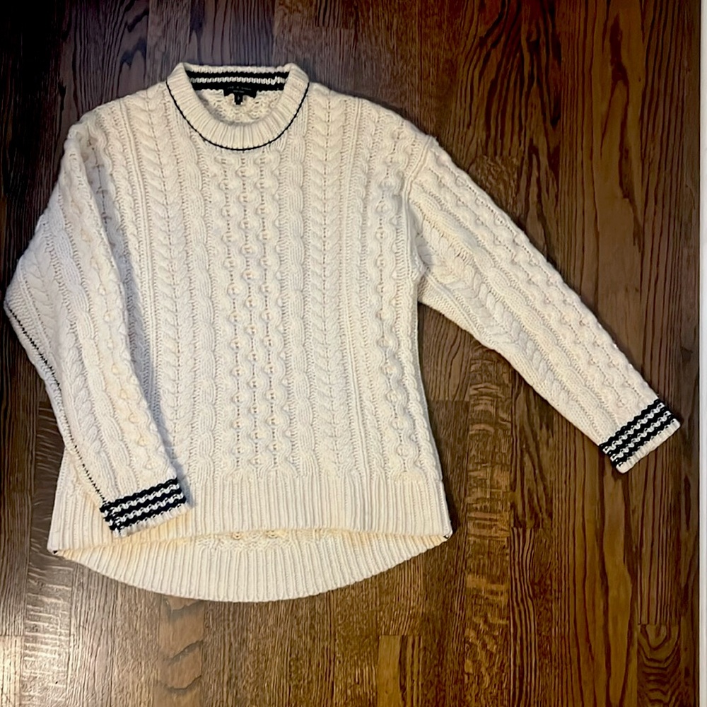 Rag and bone white cable knit sweater